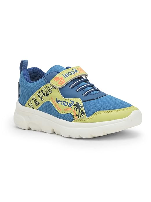 Liberty Leap7x TURBO-1E Non-Lacing Sports Walking Shoes for Kids - Pink, Royal Blue & Sea Green | Comfortable and Durable - Suitable for Slip-On Gym, Jogging and Outdoor - Cushioned Footbed