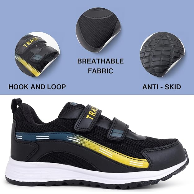 TRASE Kids Boys Sports Shoes |Running, Walking, All Day Casual Wear with Hook & Loop Design - Image 3