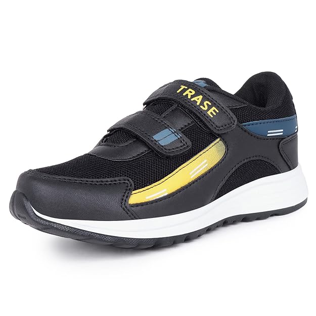 TRASE Kids Boys Sports Shoes |Running, Walking, All Day Casual Wear with Hook & Loop Design