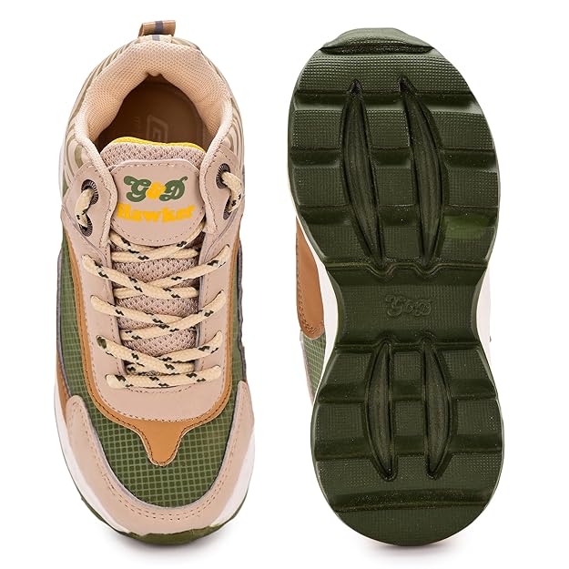 G&D Hawker Unisex Kids Shoe with Memory Foam EVA Sole | Leather Rexine Upper Breathable, Lightweight | Comfortable & Trekking Friendly Stylish Indoor & Outdoor | Sports Shoes - Image 2