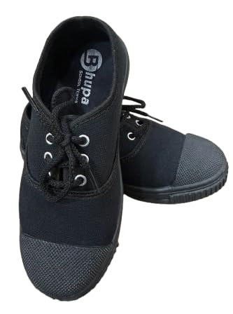 Tennis Shoe for Adult Boys and Girls | PT Canvas Uniform School Shoe | Colour Black | T-01