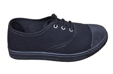 Tennis School Shoe for Boys and Girls, Formal Style, Black - Image 3