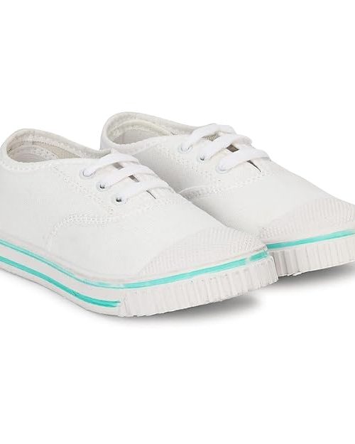 Lightweight White School Shoes for Kids | Comfortable, Durable, Breathable, Lace-Up School Shoes for Boys & Girls | Perfect for School, Formal Wear, and Daily Use