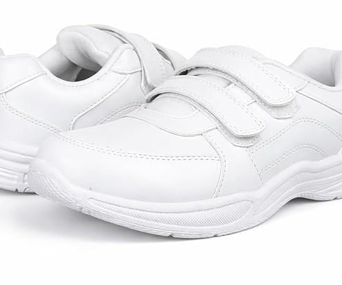 Unisex School Shoes for Boys & Girls | Lightweight Black & White School Shoes | Easy Wear Kids Sports Shoes | Durable & Comfortable Daily School Use