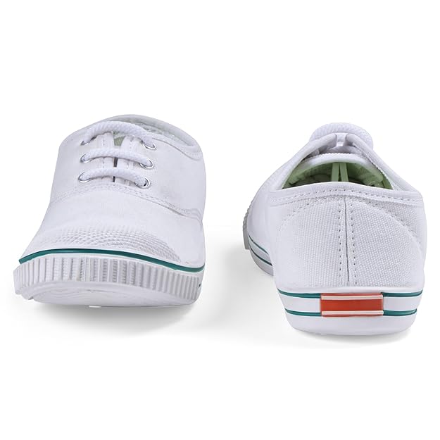 DOCTOR EXTRA SOFT Uniform Tennis Canvas School Shoes with Laces Black & White for Boys & Girls | Memory Foam Cushion & Anti-Bacterial Technology| Lightweight | Comfortable| Durable & Anti-Skid D-3004 - Image 2
