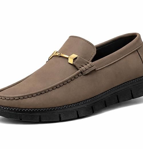 Kraasa Men’s Casual Loafers | Synthetic Leather Upper | Comfortable PU Sole | Slip-On Buckle Office, Party Shoes