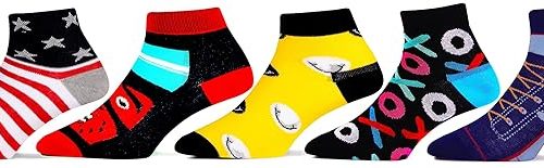 RC. ROYAL CLASS Boy's & Girl's Ankle Length Cotton & Spandex Socks (Pack of 5)(Multicolored)