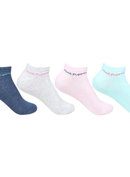 Hush Puppies Women's Ankle Socks (Pack of 4) (BROHPG-01-PO4_Multicolor_Free Size)