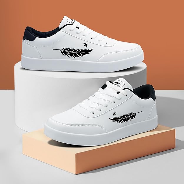 BRUTON WhiteNova-299 Casual Shoes | Lightweight PVC Sole | Rexine Upper Sneakers for Men - Image 2