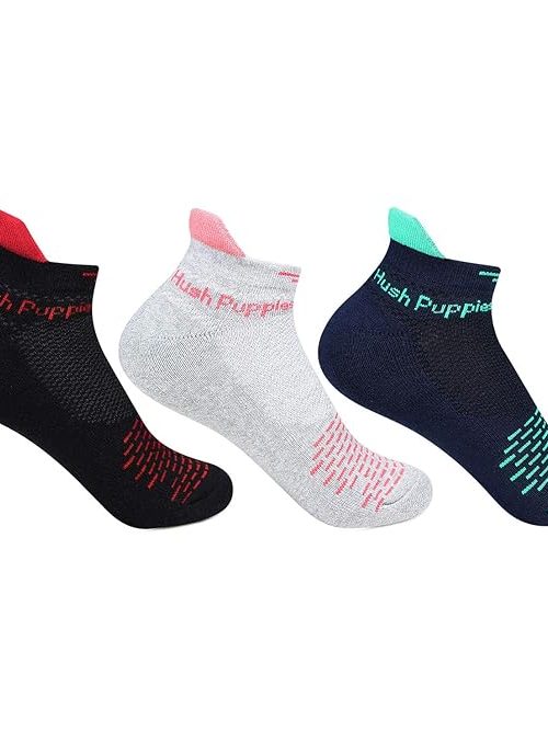 Hush Puppies Women's Ankle Socks (Pack of 3) (BROHPG-08-PO3_Multicolor_Free Size)