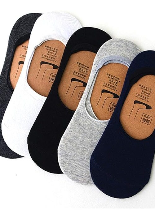 ME STORES Unisex Loafer Socks No-Show Cotton Socks Multicolored Pack of 5