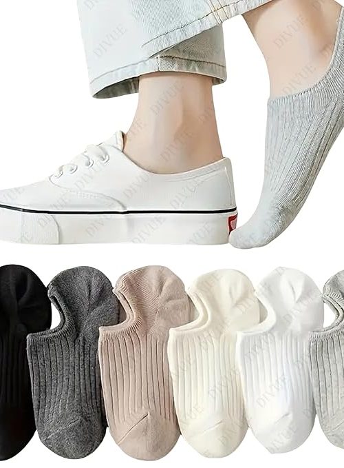 DIVUE Ankle Length Low cut Socks for Men & Women | 6 Pair Multi Color Combo Pack | Soft Cotton Stretch Fabric | Breathable, Sweat Absorbent & Durable | ankle Casual Sports Socks