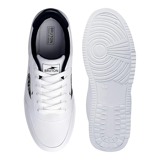 BRUTON WhiteNova-299 Casual Shoes | Lightweight PVC Sole | Rexine Upper Sneakers for Men - Image 3