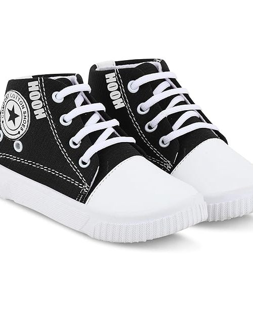 HOOH Kids Unisex Denim Sneakers for Baby Boys and Baby Girls Upto 12 Years (Age vs Size Chart in Images)