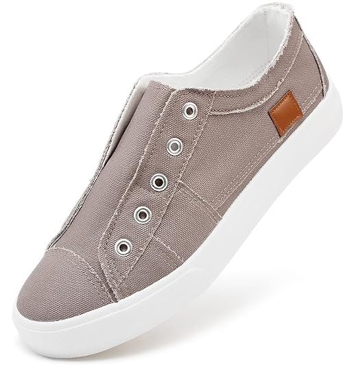 Women's Slip on Shoes Non Slip Fashion Canvas Sneakers Low Top Casual Shoes