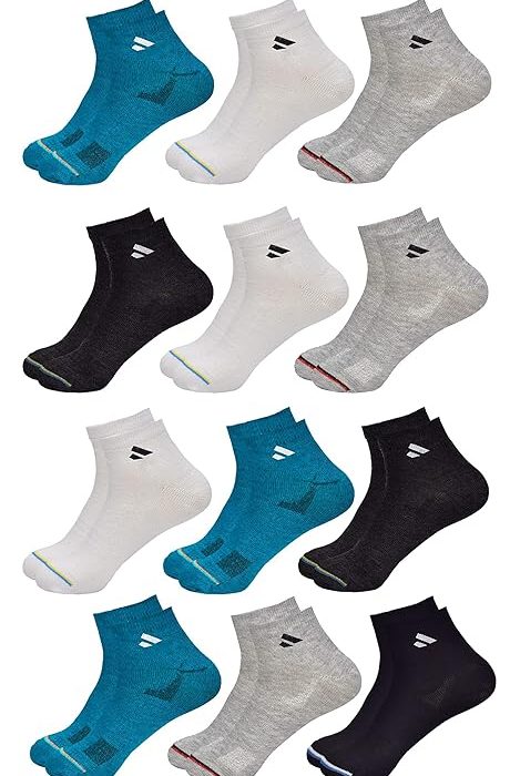 SJeware Men and Women Solid Ankle Length Socks Multicolored (SJW-PLAIN-PACKOF12-B)
