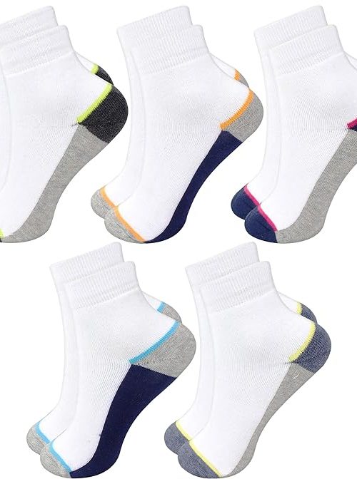 Neska Moda Boys & Girls Pack of 5 Pairs Terry Cotton Ankle Socks (Multicolor) -SK654