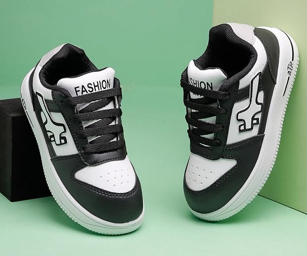 Kids Casual Lace-Up Sneaker Shoes | Suede & Faux Leather | Lightweight | Slip Resistant | Perfect for Casual Outfits - Image 3