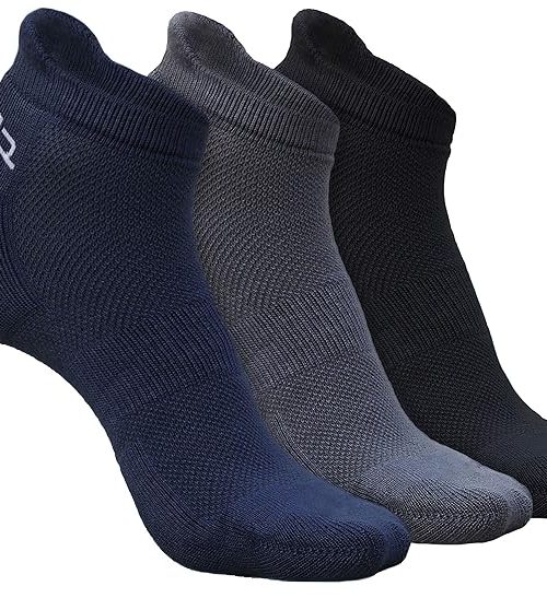 HEELIUM Bamboo Ankle Socks for Men | Odour-Free and Breathable | Padded Base and Anti-bacterial | 3X Softer Than Regular Socks