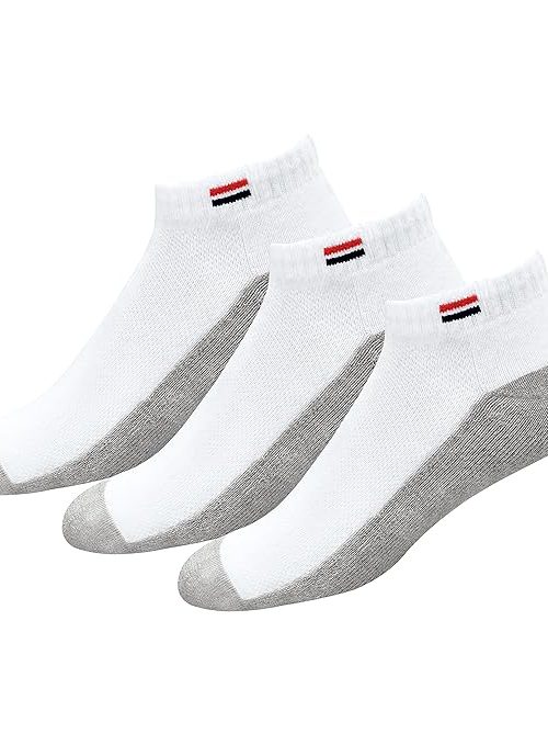 NAVYSPORT Socks for Men Solid Ankle Length Cotton Socks, Free Size, Pack of 3 (Multicoloured)
