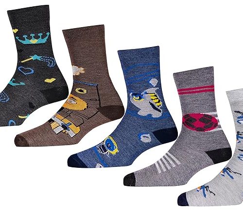 RC. ROYAL CLASS Boy's & Girl's Calf Length Wool Socks (Pack of 5)