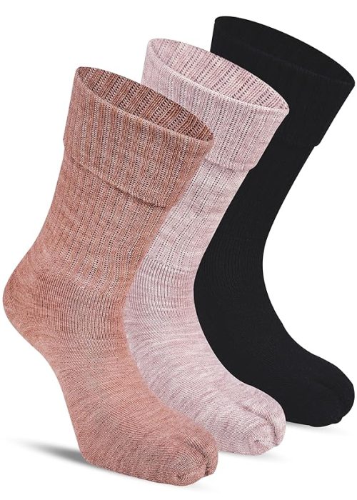 RC. ROYAL CLASS Women Woolen Winter Wear Thermal Thumb Socks, Calf Length Terry Thick Towel Cushioned, Warm & Cozy Thermal Thumb Socks For Women (Pack of 3 Pairs)