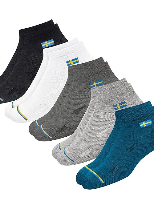 SWAGR Ankle Socks for Men & Women, Multicolor, Pack of 5, Free Size