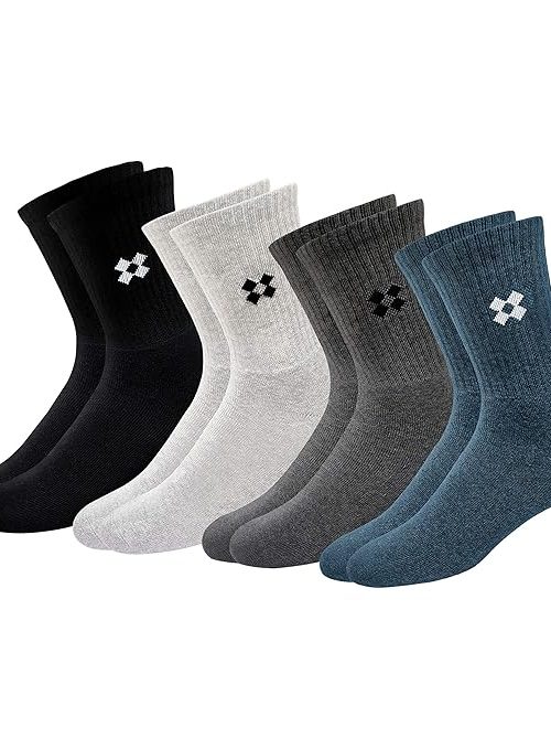 ARKYLE Winter Socks for Men Thick Terry Towel Cushion Socks, Free Size, Pack of 4